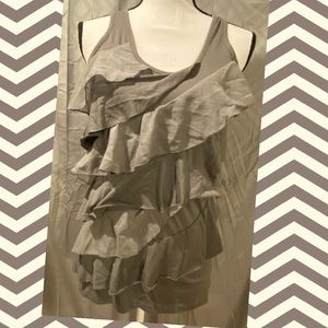 Ladies tank top size M ruffle front